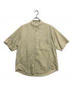 AURALEEオーラリー）の古着「WASHED FINX TWILL HALF SLEEVED BIG SHIRTS」｜ベージュ