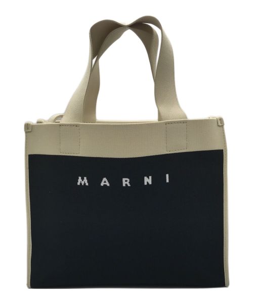 MARNI（マルニ）MARNI (マルニ) トートバッグ ジャカード スモール アイボリー×ブラックの古着・服飾アイテム