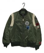 ALPHA×stussy×FRAGMENT DESIGNアルファ×ステューシー×フラグメントデザイン）の古着「25周年記念MA-1ジャケット」｜グリーン