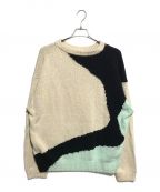 YOKEヨーク）の古着「Intarsia Cotton Sweater」｜ブラック×ベージュ