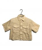 AURALEEオーラリー）の古着「LINEN DOUBLE FACE HALF SLEEVED SHIRTS」｜ベージュ