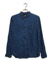 RRL（ダブルアールエル）の古着「リネンデニムインディゴ染めシャツ」｜インディゴ