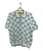 GUCCIグッチ）の古着「GG KNIT COTTON PIQUET Polo」｜ベージュ