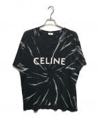 CELINEセリーヌ）の古着「タイダイロゴプリントTシャツ」｜ブラック