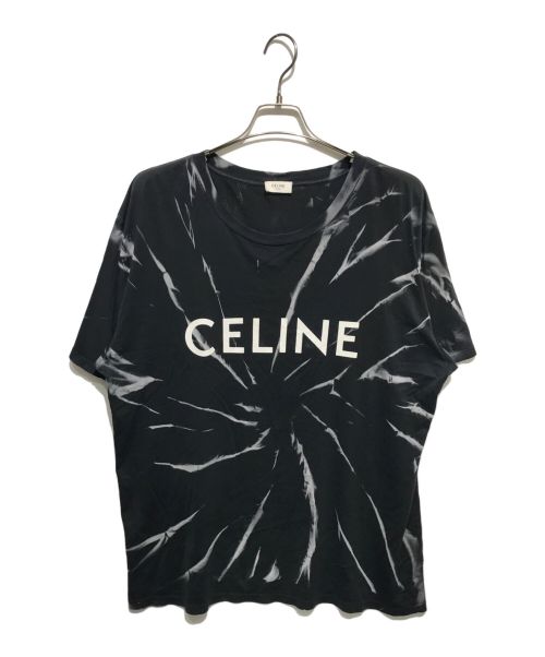 CELINE（セリーヌ）CELINE (セリーヌ) タイダイロゴプリントTシャツ ブラック サイズ:XLの古着・服飾アイテム