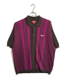 SUPREME（シュプリーム）の古着「Stripe Button Up Polo」｜ブラウン