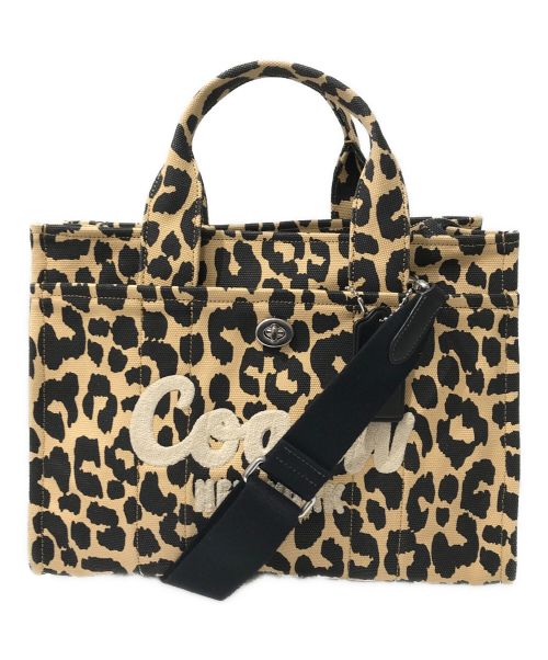 COACH（コーチ）COACH (コーチ) Cargo Tote with Leopard Print ブラウンの古着・服飾アイテム