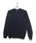 BATONERバトナ―）の古着「FLEECE WOOL CREW NECK KNIT」｜ネイビー