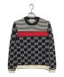 GUCCI（グッチ）の古着「GG JACQUARD BORDER KNIT」｜ネイビー