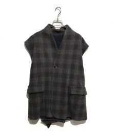 URU（ウル）の古着「WOOL CHECK BELTED VEST」｜グレー