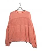 INNATインアット）の古着「OPENWORK PATTERN SWEATER/オープンワークパターンセーター」｜ピンク