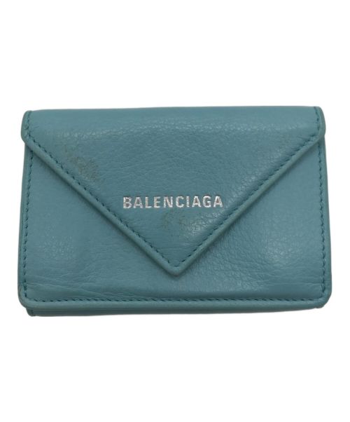 BALENCIAGA（バレンシアガ）BALENCIAGA (バレンシアガ) ペーパーミニウォレット ブルーの古着・服飾アイテム