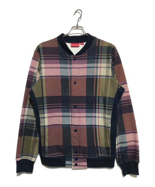 SUPREME（シュプリーム）SUPREME (シュプリーム) Plaid Snap Front Sweat ブラウン サイズ:Ｌの古着・服飾アイテム