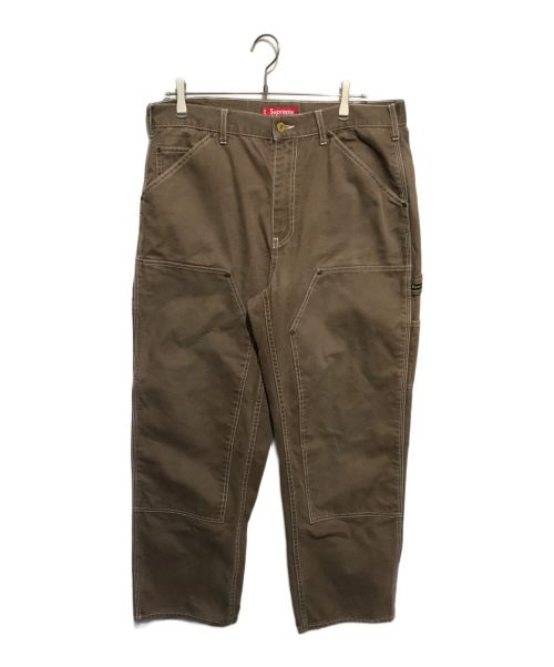 SUPREME（シュプリーム）Supreme (シュプリーム) Double Knee Canvas Painter Pant ブラウン サイズ:34の古着・服飾アイテム