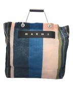 MARNIマルニ）の古着「MARKET STRIPE BAG」｜ブルー