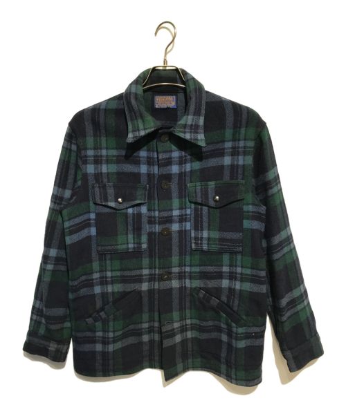 PENDLETON（ペンドルトン）PENDLETON (ペンドルトン) ウールチェックジャケット ネイビー×グリーン サイズ:Mの古着・服飾アイテム