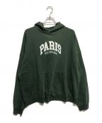 BALENCIAGAバレンシアガ）の古着「Cities Paris Wide Fit Hoodie」｜グリーン