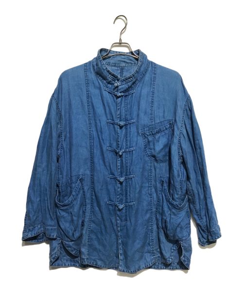 Porter Classic（ポータークラシック）Porter Classic (ポータークラシック) INDIGO LINEN CHINESE JACKET ブルー サイズ:3の古着・服飾アイテム