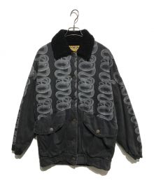 Hysteric Glamour（ヒステリックグラマー）の古着「SNAKE LOOP柄 オーバーサイズデニムジャケット」｜ブラック