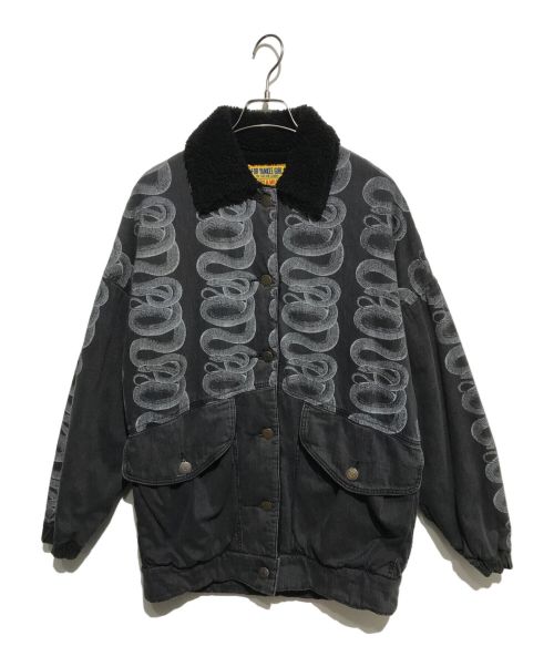 Hysteric Glamour（ヒステリックグラマー）Hysteric Glamour (ヒステリックグラマー) SNAKE LOOP柄 オーバーサイズデニムジャケット ブラック サイズ:FREEの古着・服飾アイテム