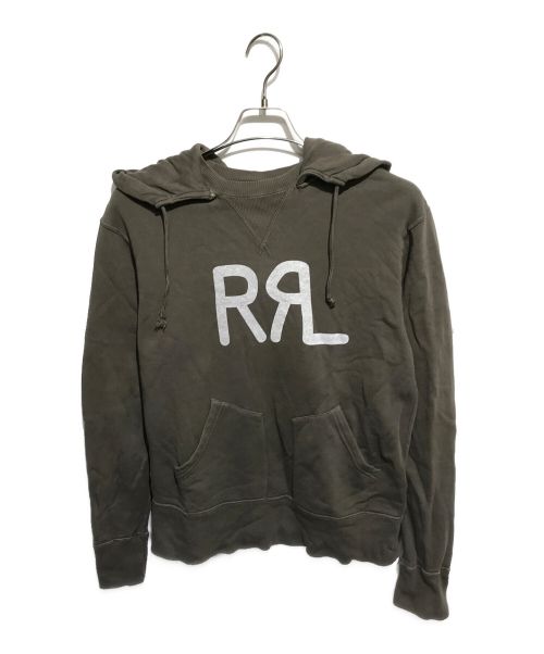 RRL（ダブルアールエル）RRL (ダブルアールエル) ロゴプリントパーカー カーキ サイズ:Sの古着・服飾アイテム