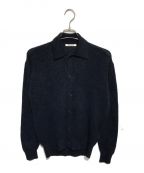 AURALEEオーラリー）の古着「BABY SURI ALPACA SHEER KNIT SHIRT CARDIGAN」｜ネイビー