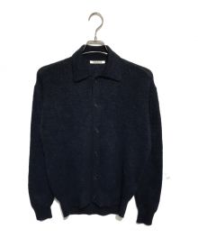 AURALEE（オーラリー）の古着「BABY SURI ALPACA SHEER KNIT SHIRT CARDIGAN」｜ネイビー