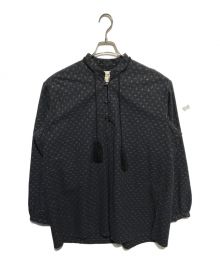 s'yte×KUON（サイト×クオン）の古着「Cotton CROSS SASHIKO Tassel Shirt」｜ブラック