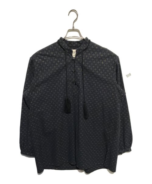 s'yte（サイト）s'yte (サイト) KUON (クオン) Cotton CROSS SASHIKO Tassel Shirt ブラック サイズ:3の古着・服飾アイテム