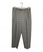 INTERIMインテリム）の古着「Vintage CHECK Tailoring 2-tuck SLACKS」｜グレー