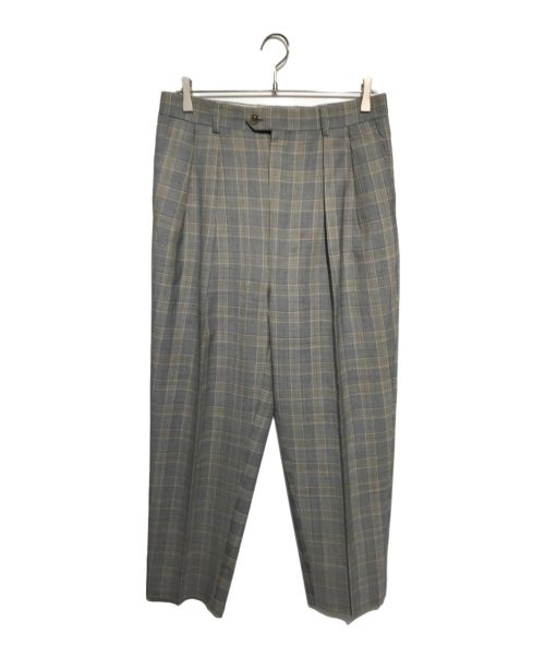 INTERIM（インテリム）INTERIM (インテリム) Vintage CHECK Tailoring 2-tuck SLACKS グレー サイズ:4の古着・服飾アイテム