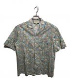 GUCCI×LIBERTYグッチ×リバティ）の古着「London Print Logo Vacation Shirt」｜ブルー