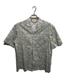 GUCCI×LIBERTY（グッチ×リバティ）の古着「London Print Logo Vacation Shirt」｜ブルー