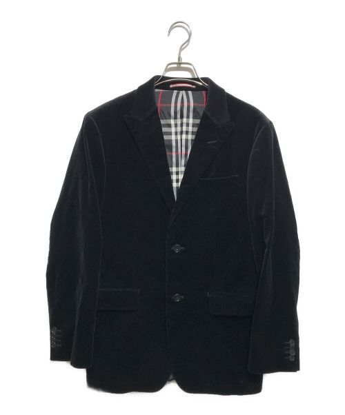 BURBERRY BLACK LABEL（バーバリーブラックレーベル）BURBERRY BLACK LABEL (バーバリーブラックレーベル) ベロアテーラードジャケット ブラック サイズ:Mの古着・服飾アイテム