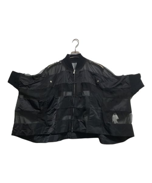 sacai（サカイ）sacai (サカイ) Nylon Twill×Chiffon Blouson ブラック サイズ:1の古着・服飾アイテム