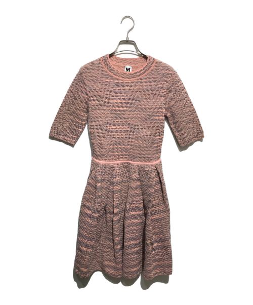 m missoni（エムミッソーニ）m missoni (エムミッソーニ) ジャガードニットワンピース ピンク サイズ:40の古着・服飾アイテム