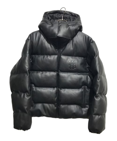 wasted（ウェイステッド）WASTED (ウェイステッド) Puffer Hood Faux Leatherジャケット ブラック サイズ:XLの古着・服飾アイテム