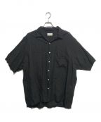 HERILLヘリル）の古着「Linen ramie Open collarシャツ」｜ブラック