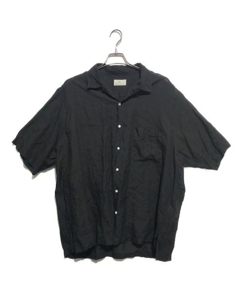 HERILL（ヘリル）HERILL (ヘリル) Linen ramie Open collarシャツ ブラック サイズ:2の古着・服飾アイテム