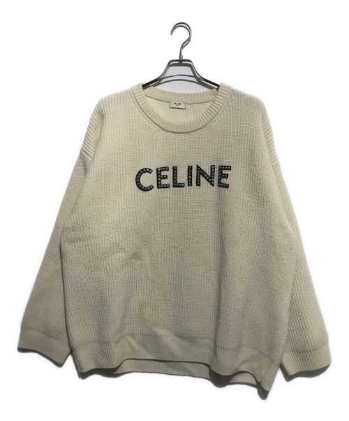 CELINE（セリーヌ）CELINE (セリーヌ) オーバーサイズウールニット ホワイト サイズ:Lの古着・服飾アイテム