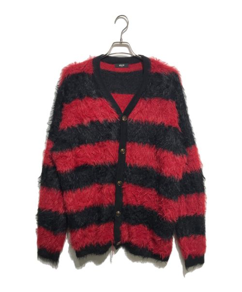 glamb（グラム）glamb (グラム) Fuzzy Border Cardigan レッド×ブラック サイズ:Lの古着・服飾アイテム