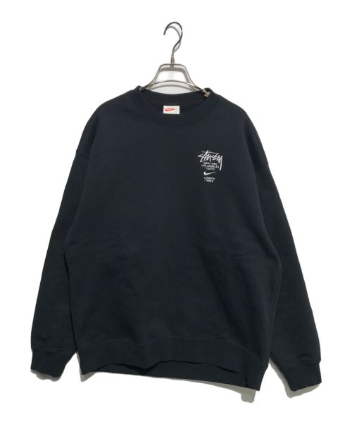 NIKE（ナイキ）NIKE (ナイキ) stussy (ステューシー) Fleece Crew Sweatshirt ブラック サイズ:Mの古着・服飾アイテム