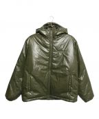 X-LARGEエクストララージ）の古着「QUILTING LOGO HOODED PUFFER JACKET」｜グリーン