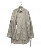 SUBLATIONSサブレーションズ）の古着「DOUBLE BREASTED BELTED SHIRT」｜ベージュ