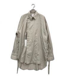 SUBLATIONS（サブレーションズ）の古着「DOUBLE BREASTED BELTED SHIRT」｜ベージュ