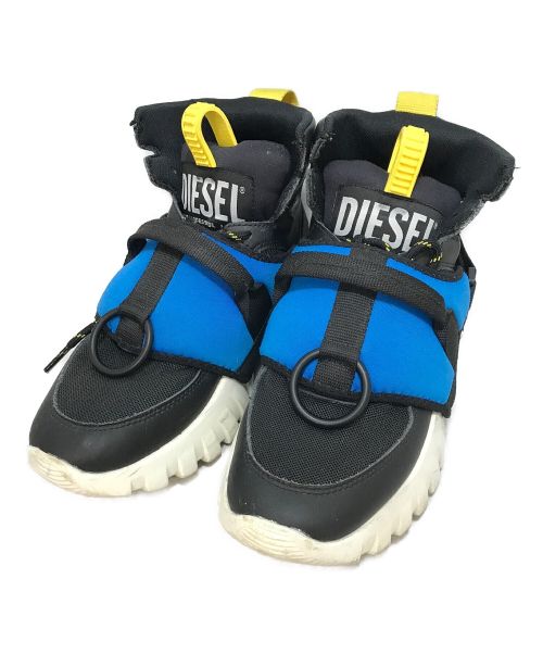 DIESEL（ディーゼル）DIESEL (ディーゼル) チャンキーヒールスニーカー ブラック×ブルー サイズ:US7.5の古着・服飾アイテム