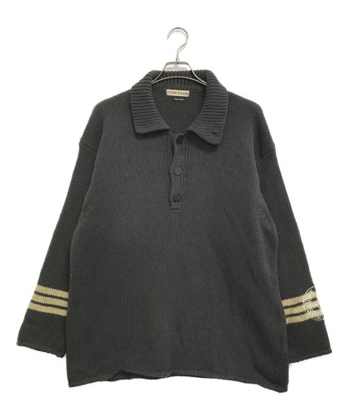 STONE ISLAND（ストーンアイランド）STONE ISLAND (ストーンアイランド) COLLARED COMPASS KNIT グリーン サイズ:Lの古着・服飾アイテム