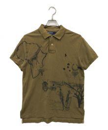 POLO RALPH LAUREN（ポロ・ラルフローレン）の古着「アニマルペイントポロシャツ」｜ブラウン