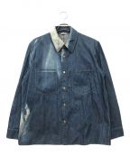 AURALEEオーラリー）の古着「SUN FADE BLEACH LIGHT DENIM SHIRTS BLOUSON（サンフェード ブリーチ ライト デニムシャツ ブルゾン）」｜インディゴ