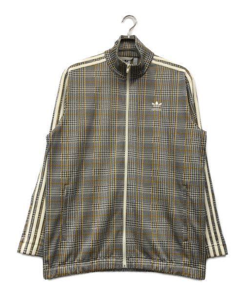 adidas（アディダス）adidas (アディダス) チェックトラックジャケット ベージュ サイズ:2XOの古着・服飾アイテム